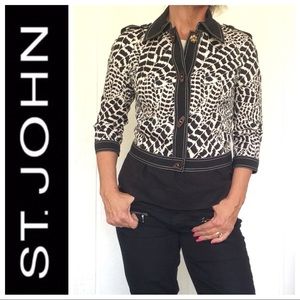 St. John Sport Animal Print Jacket Small - image 1